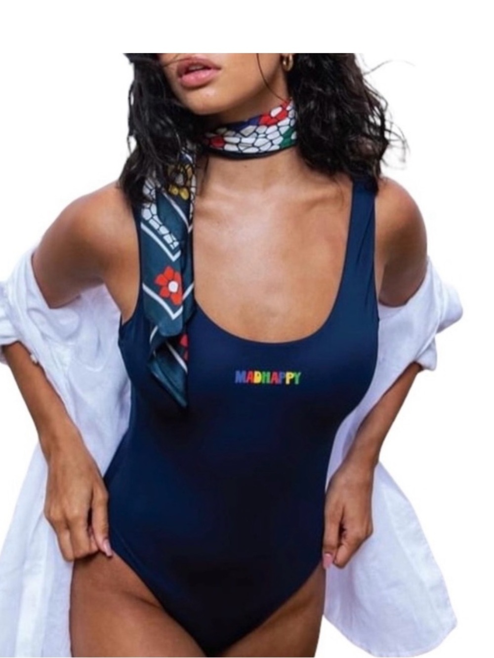 NWT Madhappy x Onia Rachel One Piece Swimsuit Navy Size Medium